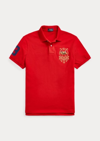 Polos Polo Ralph Lauren Hombre Rojos - Custom Slim Triple-Pony - PGJBR7180